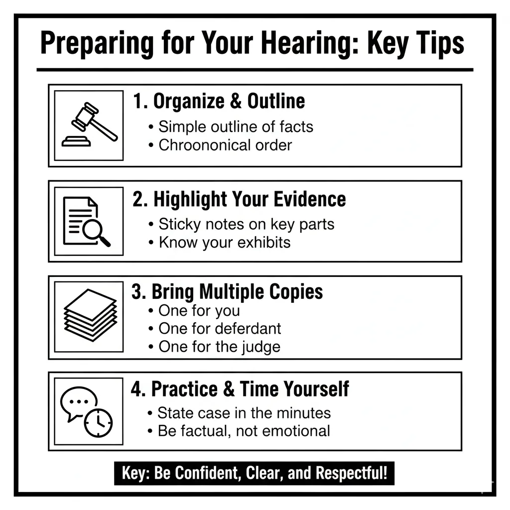 Lawsuits: prepare for hearing